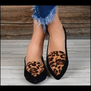 New suede leopard loafers